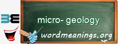 WordMeaning blackboard for micro-geology